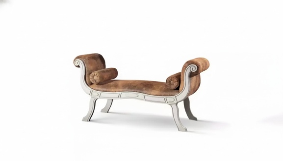 Klassische Sitzbank Hocker Designer SitzmÃ¶bel Polsterbank Bank Braun