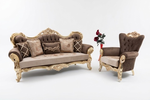 Klassische Sofagarnitur Couch Wohnzimmer MÃ¶bel einrichtung 3+1 Sitz Sofa
