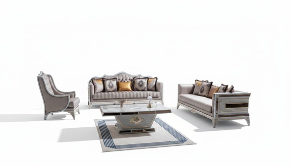 Klassische Sofagarnitur KÃ¶nigliche Stil MÃ¶bel Sofa Couch Set Couchtisch 4tlg