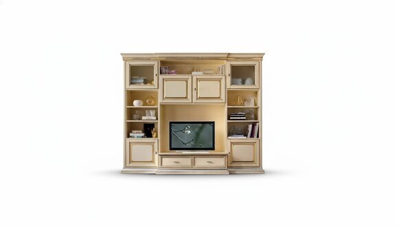 Klassische Wohn Wand Wohnzimmer Sideboard RTV Regal WÃ¤nde Schrank Neu