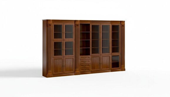 Klassischer Brauner BÃ¼roschrank Designer Schrankvitrine Massivholz MÃ¶bel