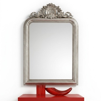 Klassischer Design Spiegel Wandspiegel Barock Rokoko Luxus MÃ¶bel Holz Rahmen Silber