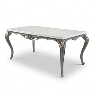 Klassischer Esstisch Silberne Tische Barock Rokoko Esszimmer MÃ¶bel WeiÃ