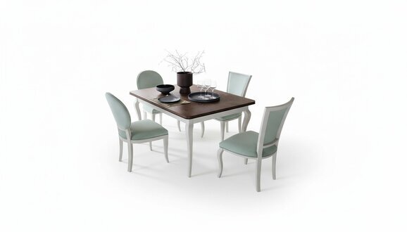 Klassischer Esstisch Garnitur Tisch Holz Esszimmer 4x Stuhl StÃ¼hle Set
