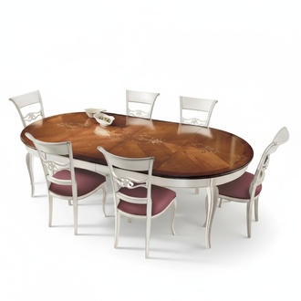 Klassischer Esstisch Tisch Holz Esszimmer Garnitur 4x StÃ¼hle Set WeiÃ