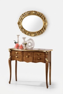 Klassischer Konsolentisch Brauner Holztisch Wohnzimmer Designer MÃ¶bel