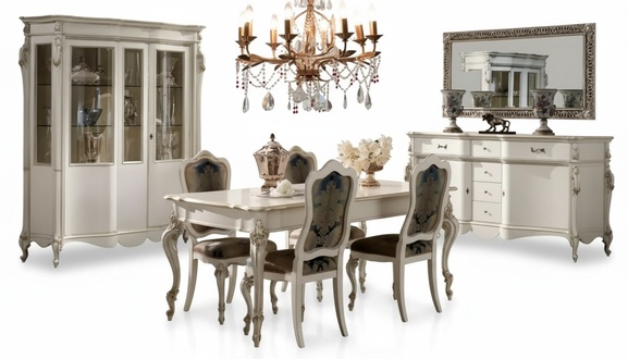 Klassisches Esstisch 4x StÃ¼hle Esszimmer Gruppe Tisch Sitzgruppe 8tlg
