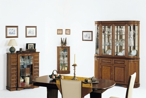 Klassisches Set Vitrine Esszimmer Eckvitrine GroÃes Buffet Komplett 3tlg