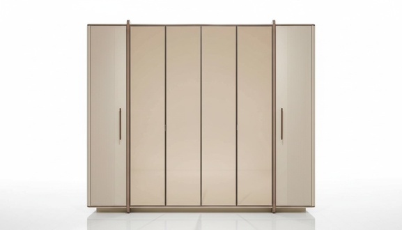 Kleiderschrank Holz Beige Elegant Modern