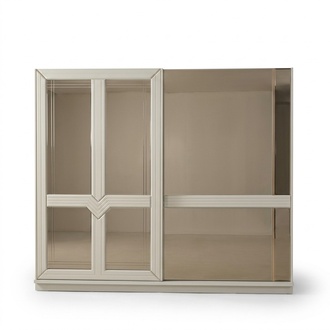 Kleiderschrank Holzschrank Schlafzimmerschrank Schrank Spiegel WeiÃ