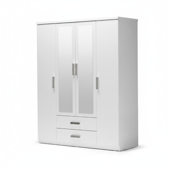 Kleiderschrank Holzschrank Schrank Anbauschrank Spiegel Holz WeiÃ Schlafzimmer