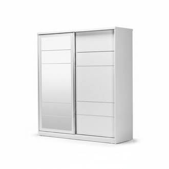 Kleiderschrank Holzschrank Schrank Anbauschrank Spiegel Holz WeiÃ