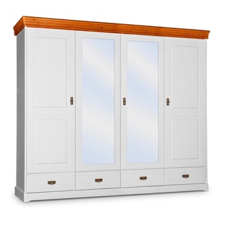 Kleiderschrank Landhaus Stil Schrank Kleider SchrÃ¤nke Holz MÃ¶bel Weiss Regal