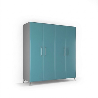 Kleiderschrank Schlafzimmer Holz Schrank Modern KleiderschrÃ¤nke blau