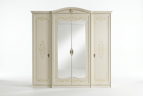 Kleiderschrank Schlafzimmer SchrÃ¤nke MÃ¶bel Holz Einrichtung Weiss Spiegeln Neu