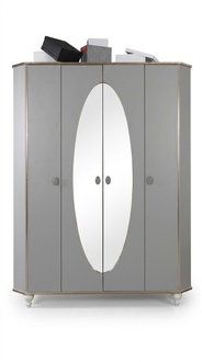 Kleiderschrank Schlafzimmer Schrank Holz SchrÃ¤nke mit Spiegel Gold Grau