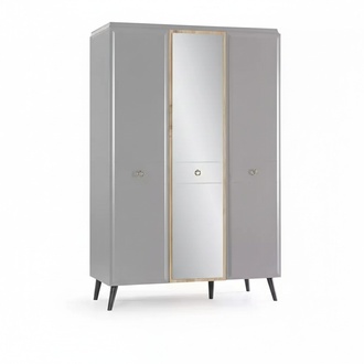 Kleiderschrank Schrank Holzschrank Schlafzimmer MÃ¶bel Holz Grau Luxus