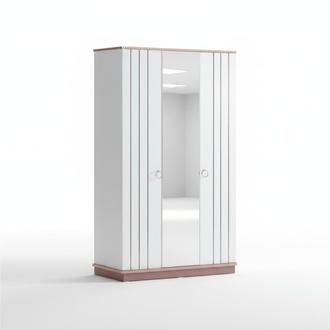 Kleiderschrank WeiÃ mit Spiegel und modernen Akzenten eleganter Stil Design