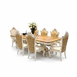 KÃ¶niglicher 7tlg. Esszimmer Garnitur Set Barock Rokoko Tisch 6x StÃ¼hle
