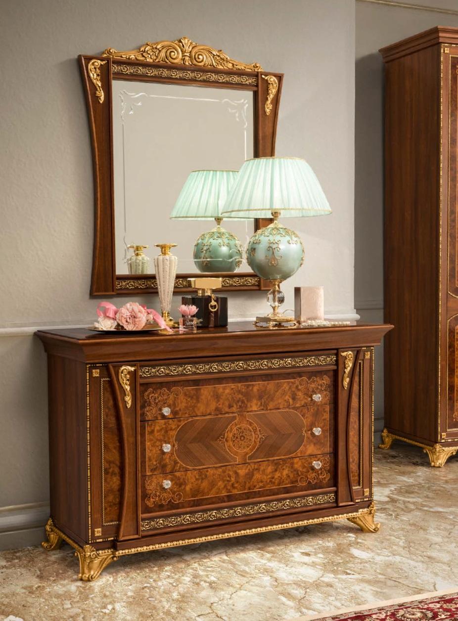 Kommoden Italienische Set MÃ¶bel 2tlg. Kommode mit Spiegel Massivholz Sideboard