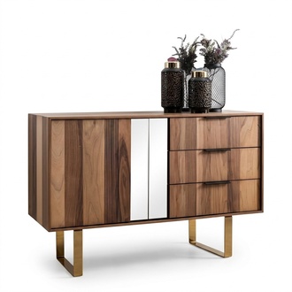 Kommode Holz Design 2tlg. Schlafzimmer Garnitur Set Kommoden Spiegel