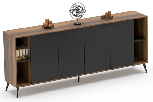 Kommode Sideboard BÃ¼roeinrichtung Arbeitszimmer Schrank Braun Schwarz