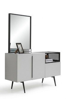 Kommode Spiegel Holz Set Modern Design MÃ¶bel Gruppe WeiÃ Luxus 2tlg