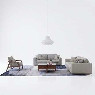 Komplett Grau Sofagarnitur Zweisitzer Sofa PolstermÃ¶bel Sessel Polster Textil