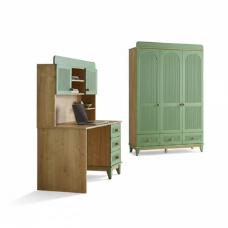 Komplett Jugendzimmer Kinderzimmer Set Kleiderschrank Schreibtisch Neu