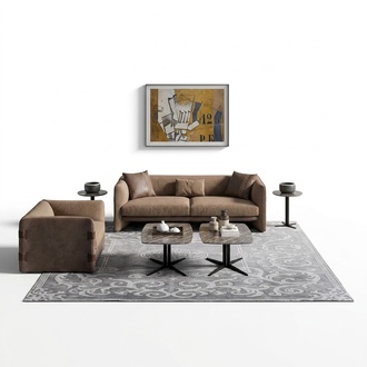 Komplett MÃ¶bel 6tlg Modern Dreisitzer Sofa Luxus Sessel Holz 2x Couchtisch