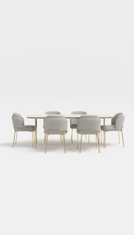 Komplett Set Esstisch 6x StÃ¼hle Esszimmer Set Ess Gruppe Holz Tisch