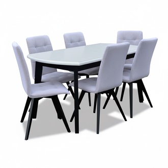 Komplett Set Esstisch + 6 StÃ¼hle Esszimmer Set Ess Gruppe Holz Tisch Tische Neu