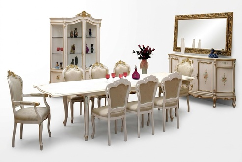 Komplett Set Esstisch 8x StÃ¼hle Esszimmer Ess Gruppe Holz Garnitur Tische 9 tlg
