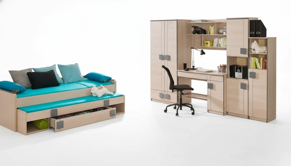 Komplett Set Jugend Schlafzimmer Kinder Zimmer Garnitur Tisch Bett
