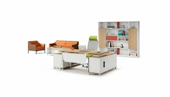KomplettbÃ¼ro ArbeitszimmermÃ¶bel Arbeitstisch BÃ¼roschrank WeiÃ Holz Set