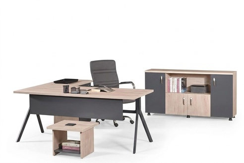 KomplettbÃ¼ro BÃ¼romÃ¶bel EckbÃ¼rotisch BÃ¼ro BÃ¼rotisch Set 3tlg Holz Grau