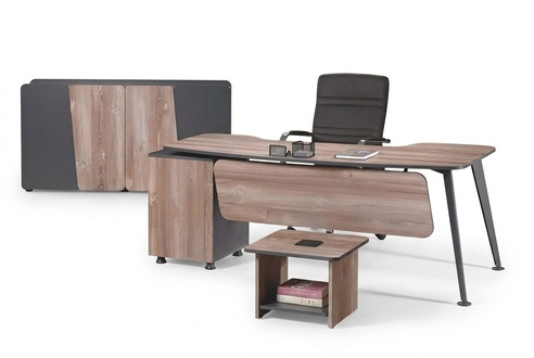 Komplette ArbeitszimmermÃ¶bel Schreibtisch 3tlg Holz Braun BÃ¼romÃ¶bel