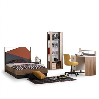 Komplette Bett KindermÃ¶bel Kinderbett Kinderzimmer Holz Grau Set 4tlg