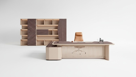 Komplette BÃ¼rotisch Schrank BÃ¼romÃ¶bel Holz Beige Ecke Schreibtisch Set