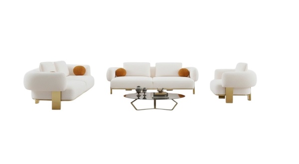 Komplette Couchgarnitur Sofagarnitur WeiÃ Sitzer Polstersofa Stoffsofa sofa