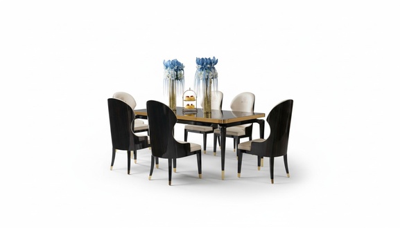 Komplette Esszimmer Garnitur Tisch 6x Lehnstuhl StÃ¼hle Luxus Essgruppe
