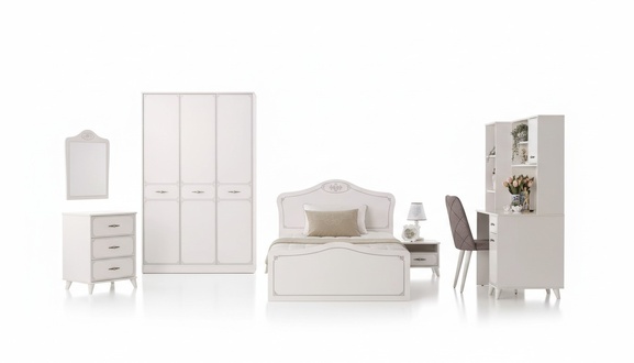 Komplette Jugendbett Funktionsbett Ausziehbares Set 8tlg Holz WeiÃ