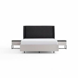 Komplette SchlafzimmermÃ¶bel Doppelbett Holz 3tlg Design WeiÃ Bett Set