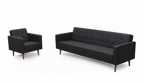 Komplette Sofagarnitur Sessel Dreisitzer Stil MÃ¶bel Arbeitszimmer 3+1