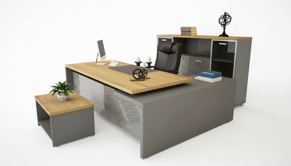 Komplettes BÃ¼ro Set Schreibtisch Kommode Aktenschrank Couchtisch 3tlg