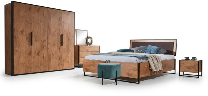 Komplettes Schlafzimmer Set Betten Kleiderschrank Bett Kommode