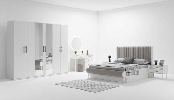 Komplettschlafzimmer 6-teilig Bett Schrank Nachttische modern