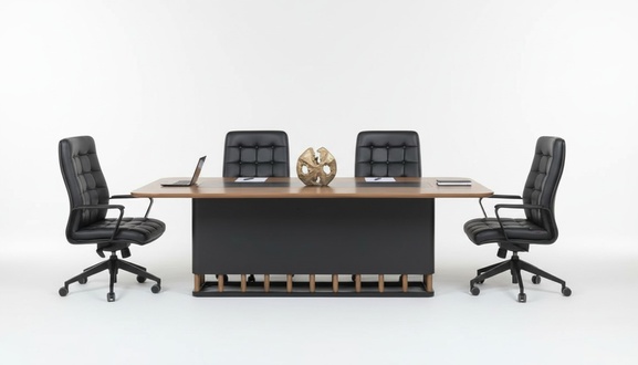 Konferenztisch BÃ¼rotisch Besprechungstisch+4x StÃ¼hle KonferenzmÃ¶bel 250 cm Neu