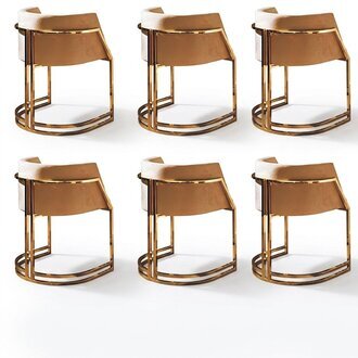 KÃ¼che StÃ¼hle Elegant Esszimmer Stoff Set 6 Stuhl Design Metall Textil