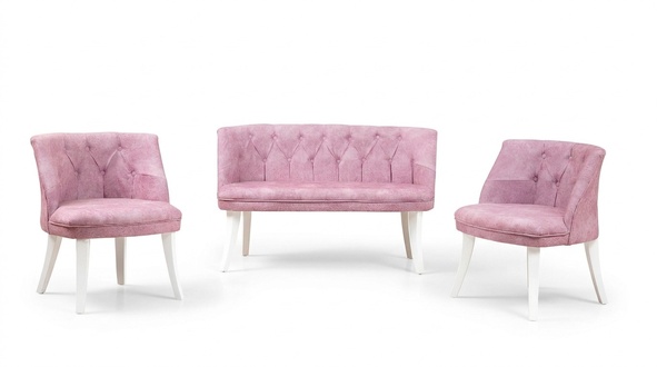 KÃ¼chen Sitzgarnitur Bank Sessel Rosa Chesterfield Garnitur SitzmÃ¶bel Stoff